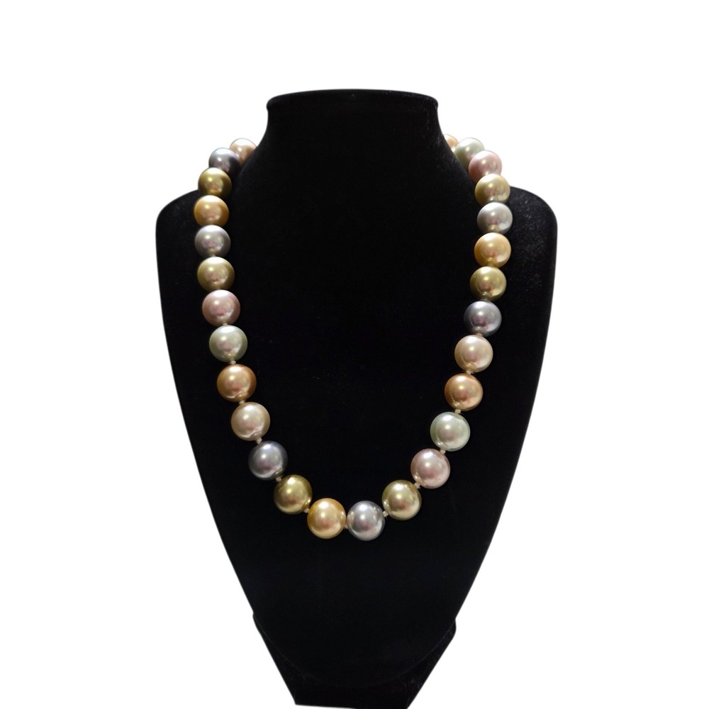KJL Kenneth Jay Lane Womens Multi Color Faux Pearl Knotted Necklace 2009 Vintage
